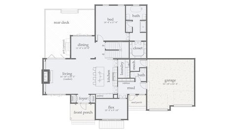 3 Bed Modern Farmhouse Plan