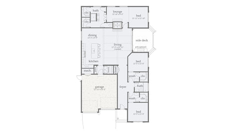 3 Bed Ranch House Plan