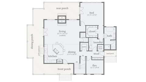 3 Bed Farm House Plan