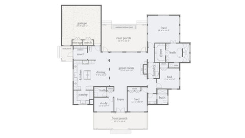 3 Bed Ranch Plan