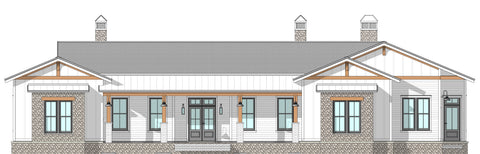 Western Style 3 Bedroom Ranch House Plan