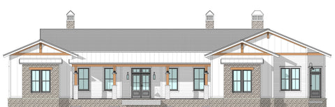 Western Style 3 Bedroom Ranch House Plan