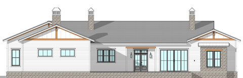 Western Style 3 Bedroom Ranch House Plan