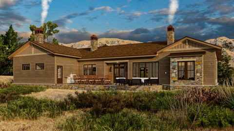 Western Style 3 Bedroom Ranch House Plan