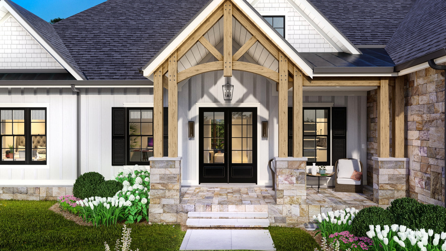 View of End Gable - House Plan – Boutique Home Plans